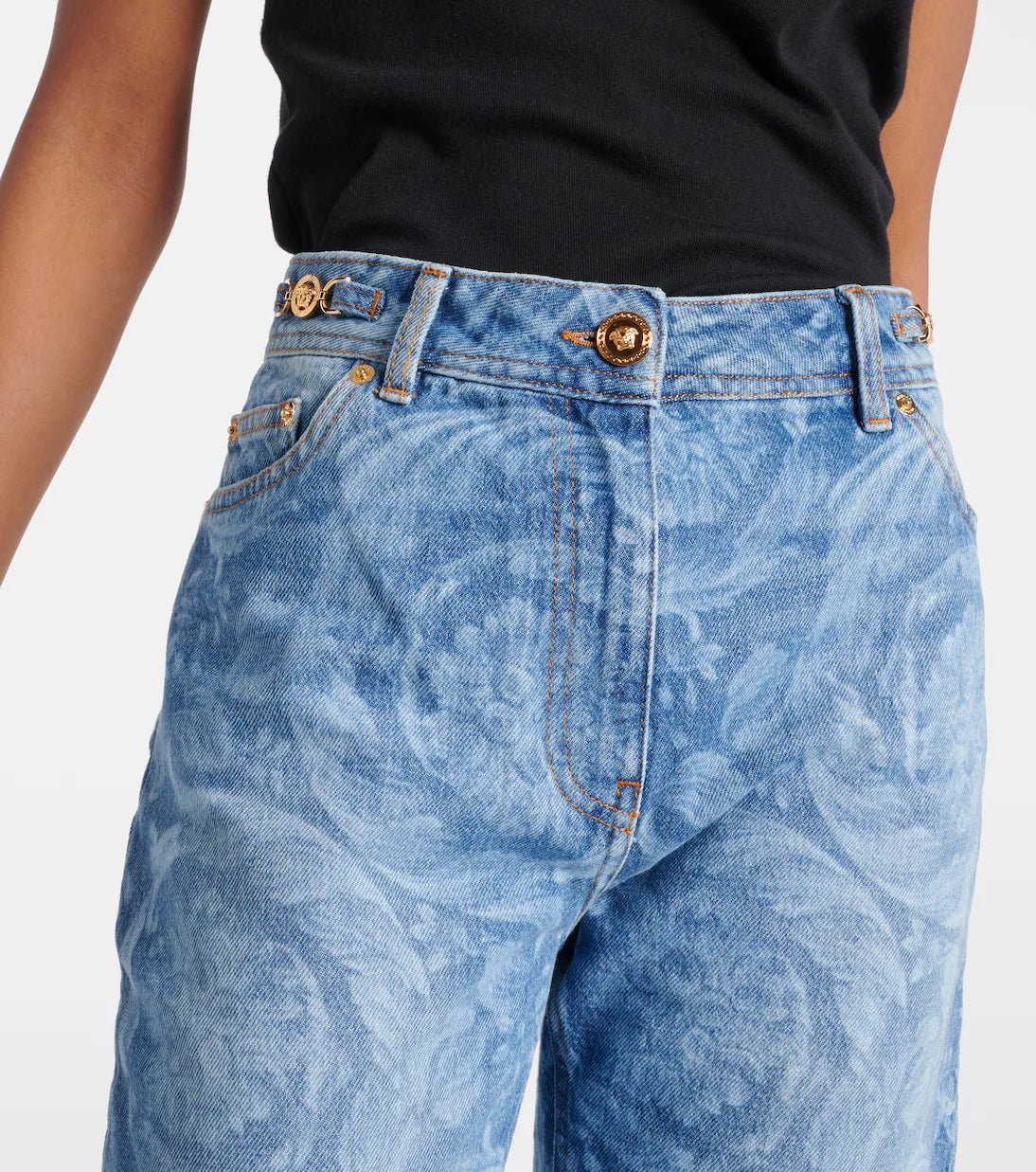 Versace Barocco high - rise straight jeansVersace
