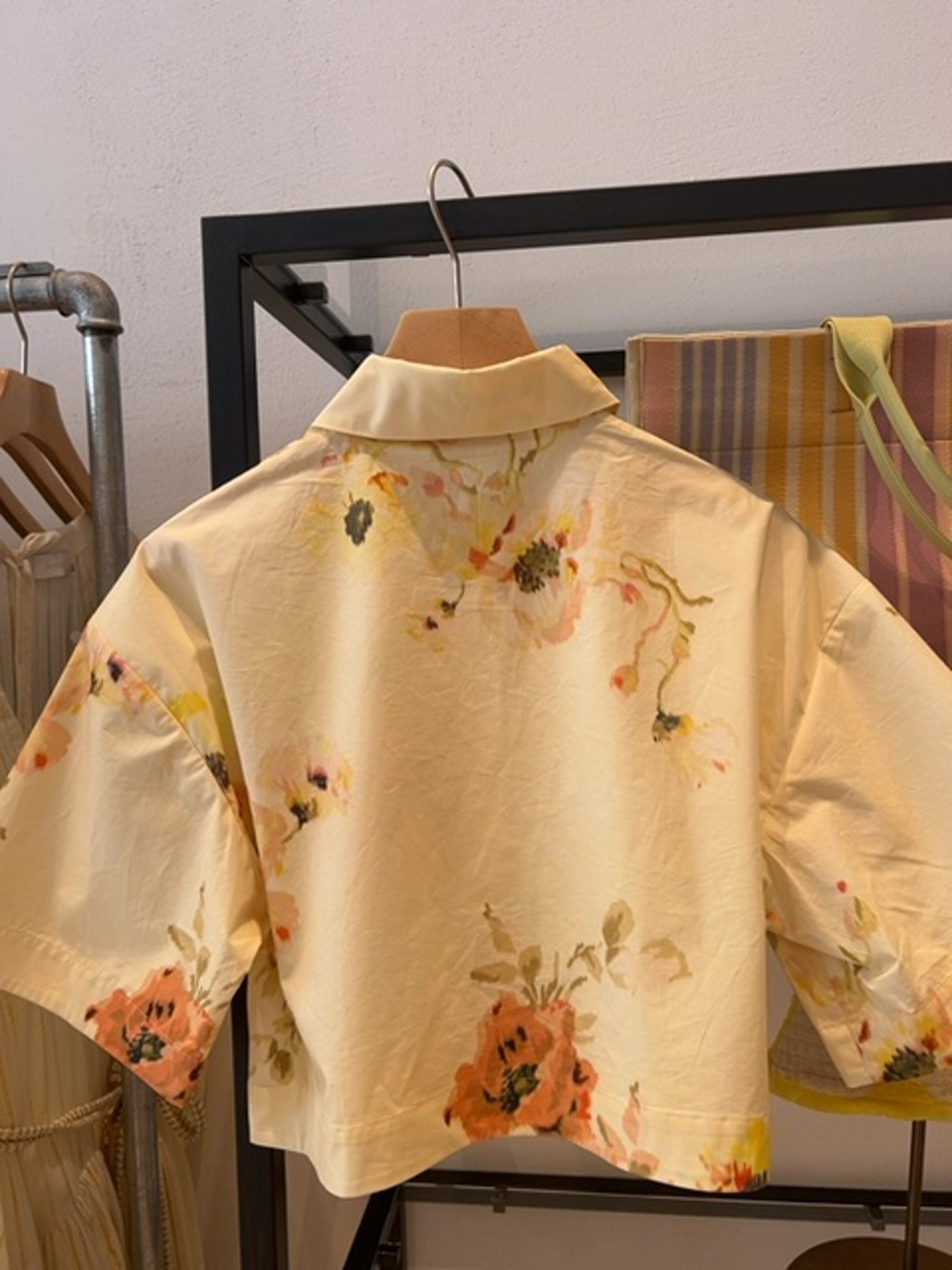 ZIMMERMANN Damska Koszula Lightburst Relaxed Crop Yellow FloralZimmermann