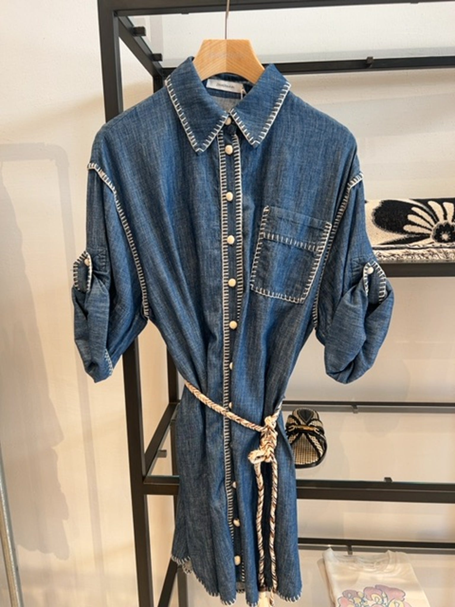 ZIMMERMANN Damska Sukienka Denim NiebieskaZimmermann