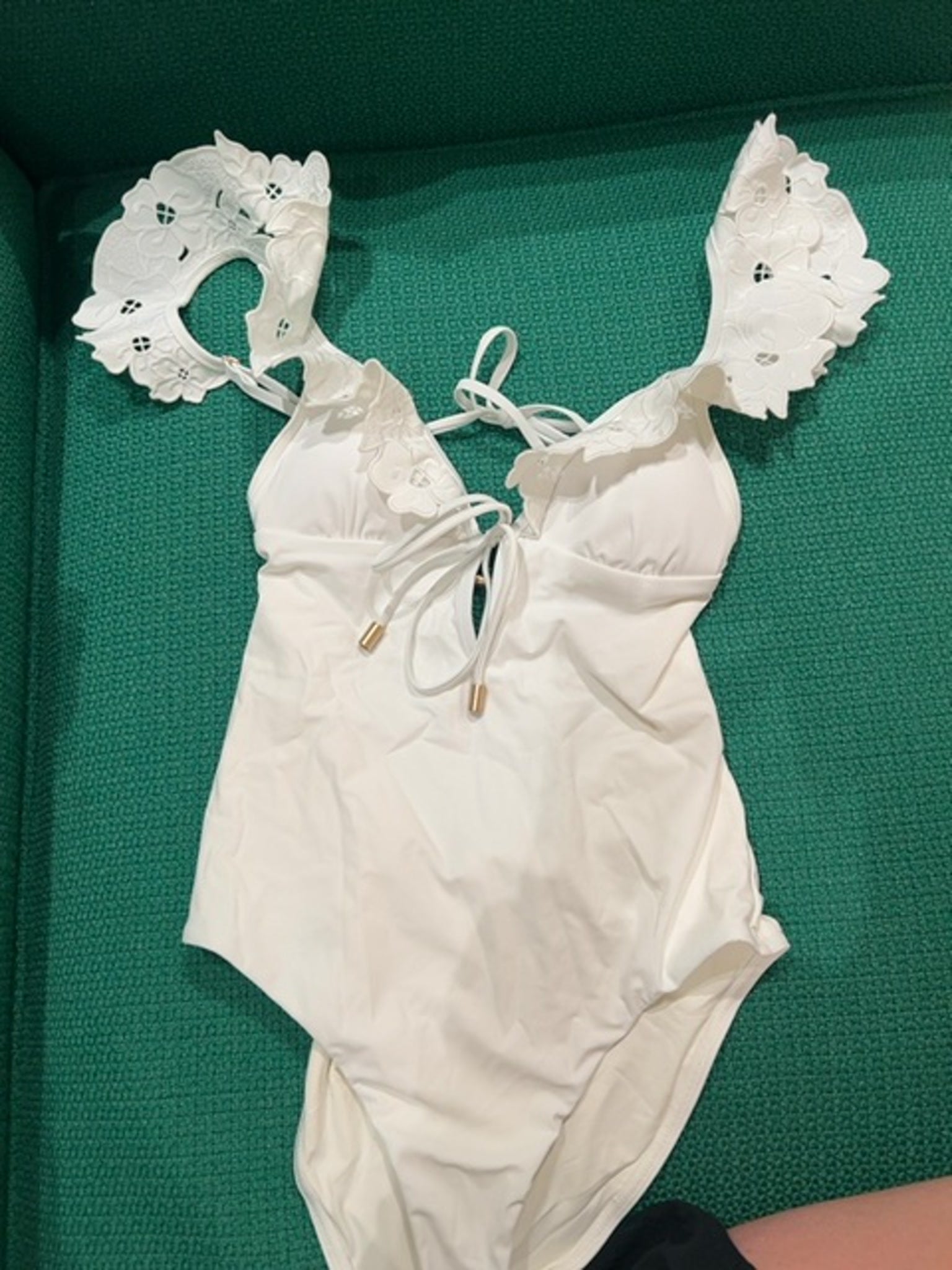 ZIMMERMANN Damska Sukienka Ivory Golden Embroidery Frill 1PCZimmermann