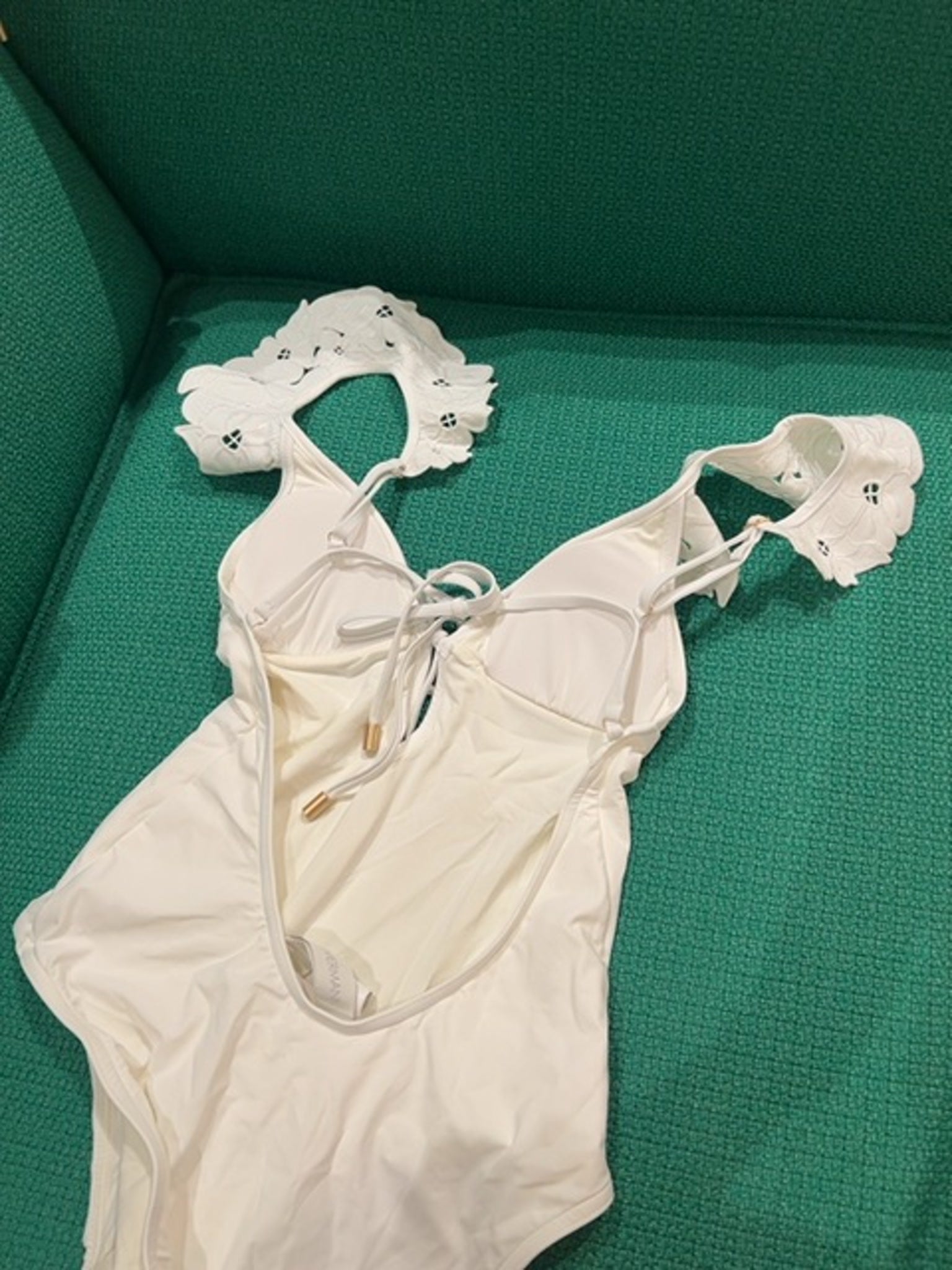 ZIMMERMANN Damska Sukienka Ivory Golden Embroidery Frill 1PCZimmermann