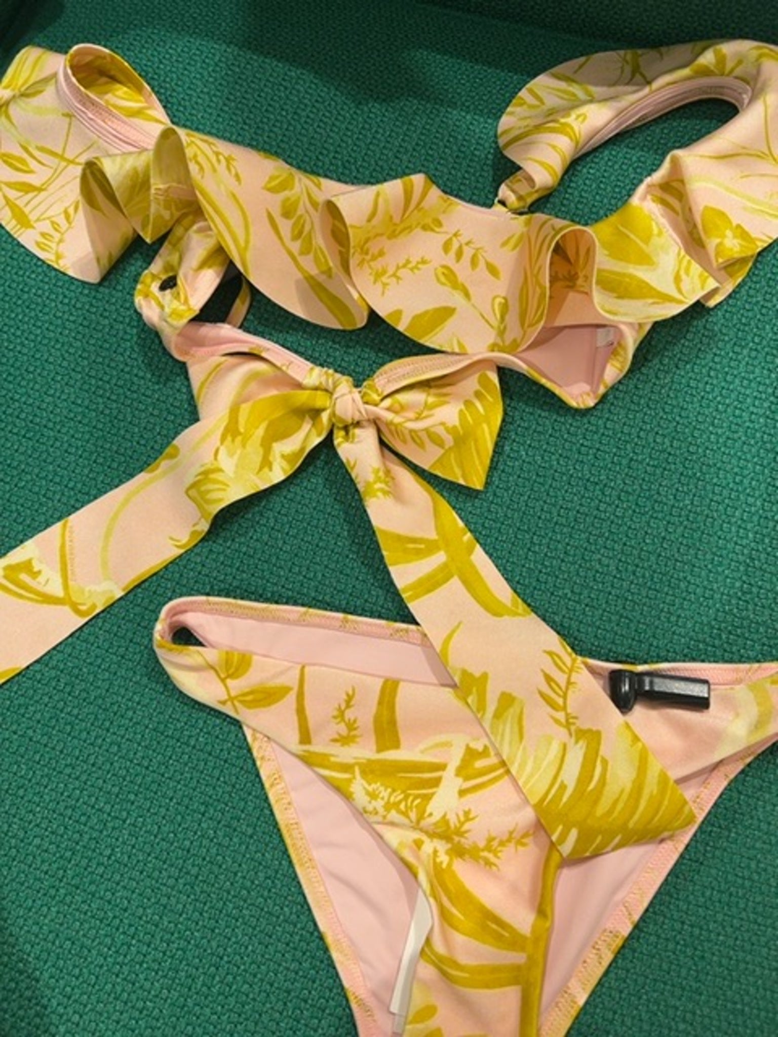 ZIMMERMANN Damski Bikini z Falbanką Różowy/Złoty Golden Frill Neck Bikini 8380WSS245Zimmermann