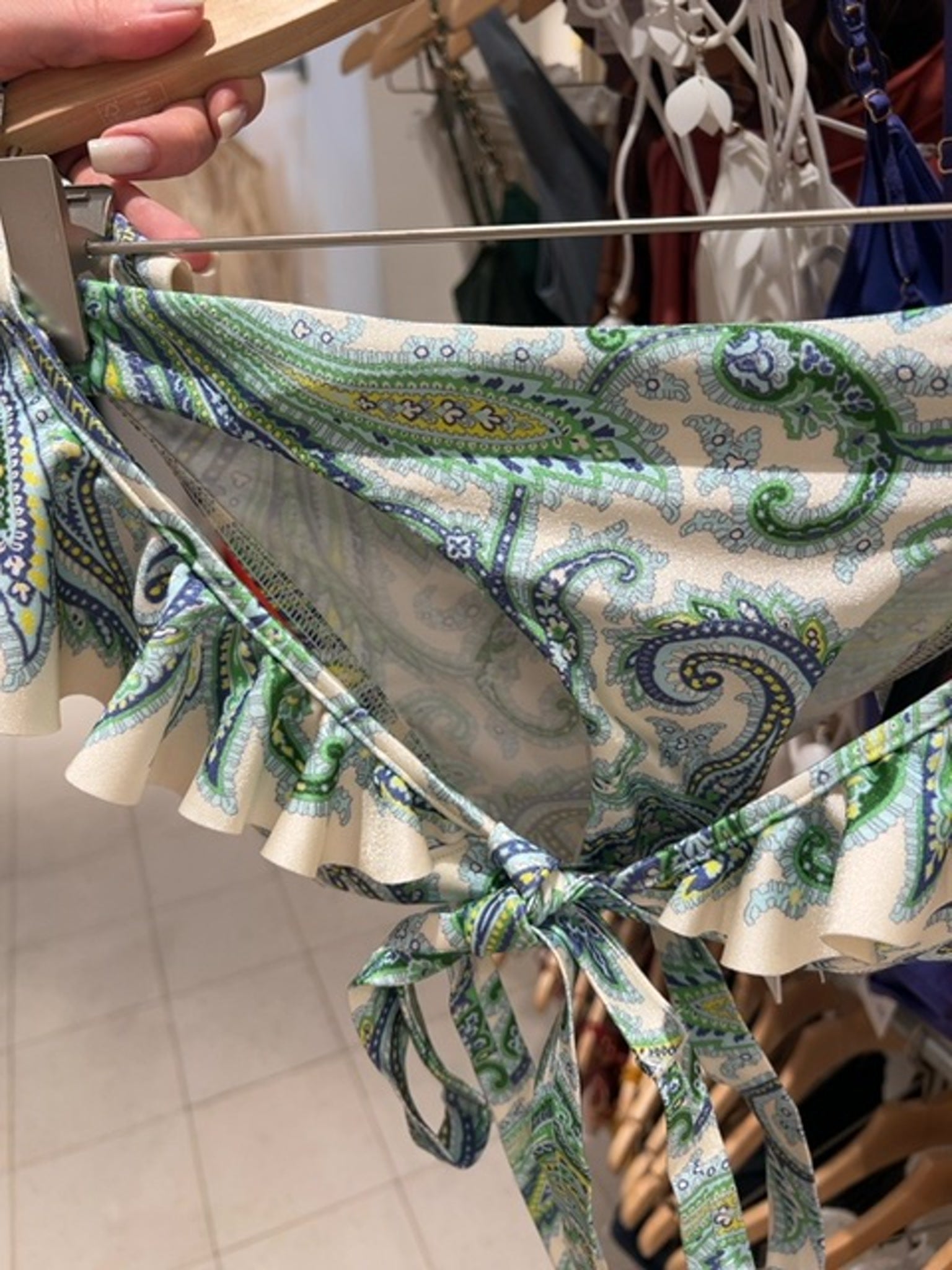 ZIMMERMANN Damskie Bikini Green Paisley Ottie Wrap RuffleZimmermann