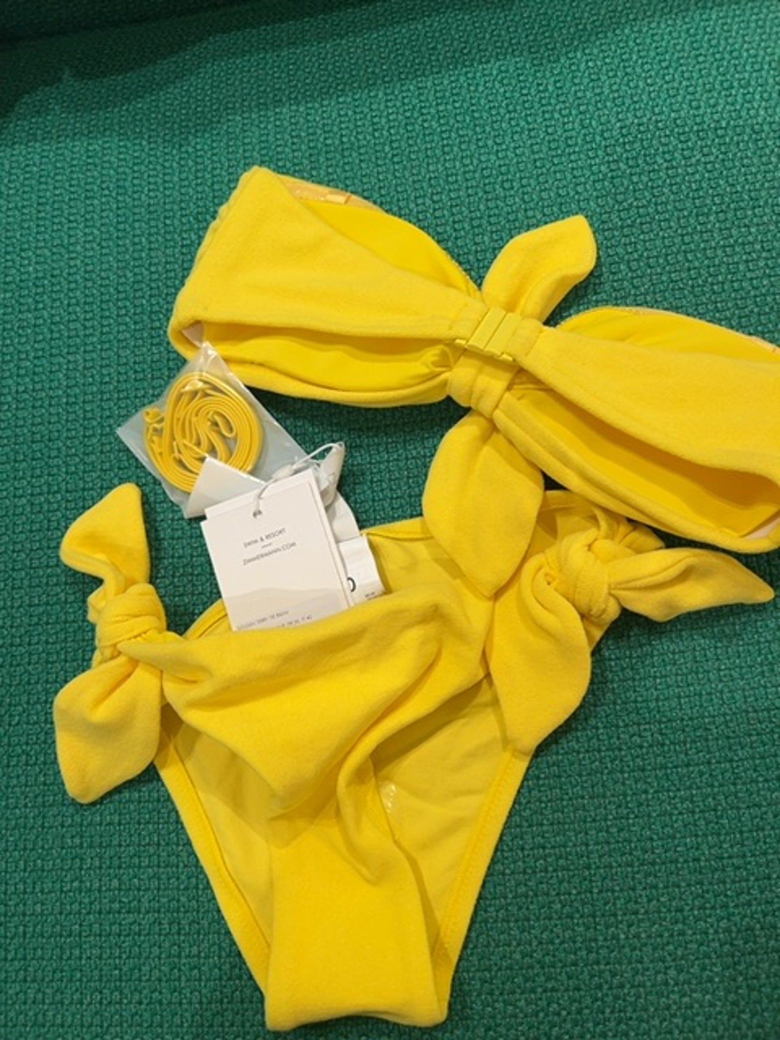 ZIMMERMANN Damskie Bikini Złote Terry TieZimmermann
