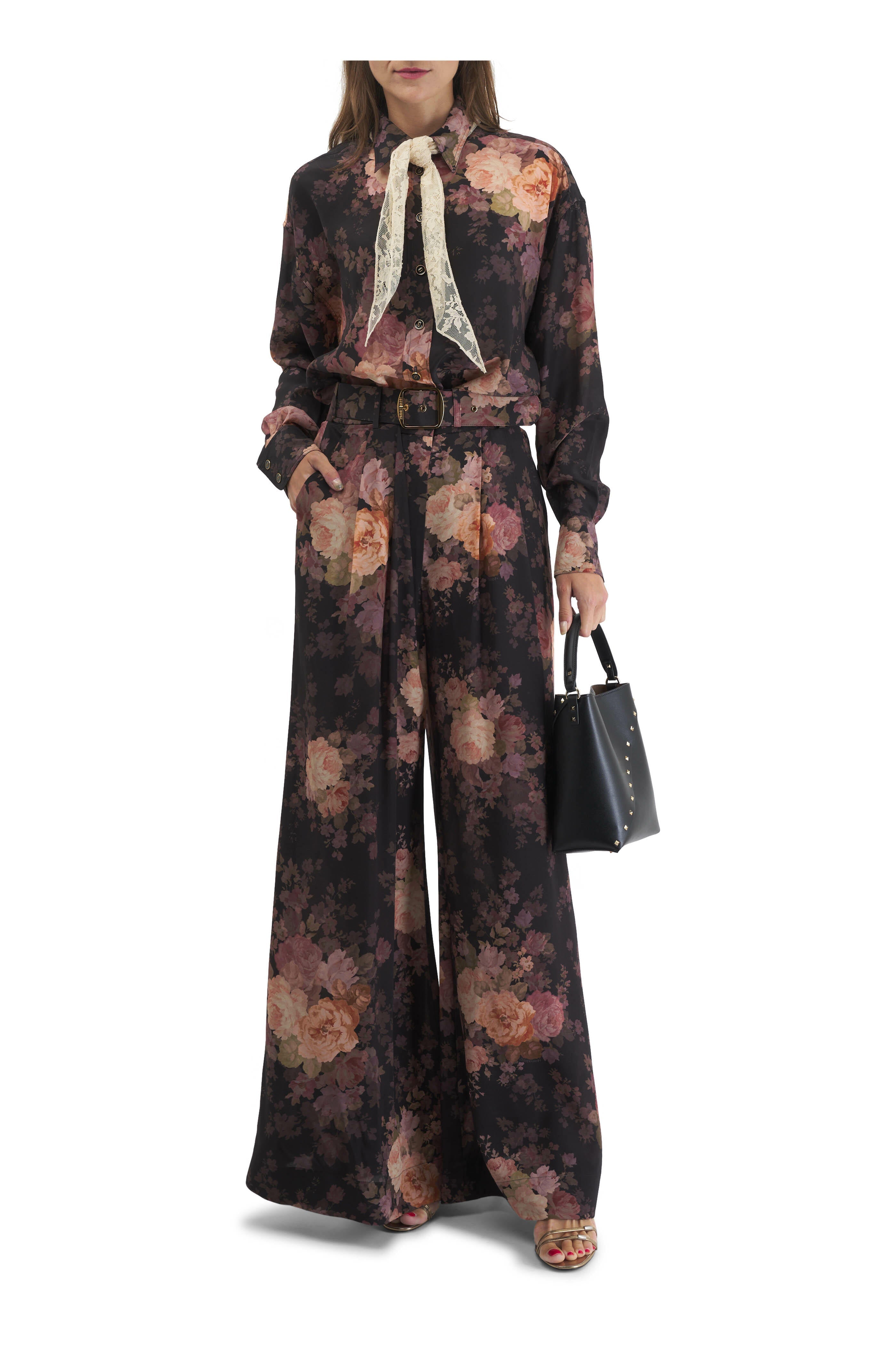 ZIMMERMANN Illustration Lace Scarf ShirtZIMMERMANN