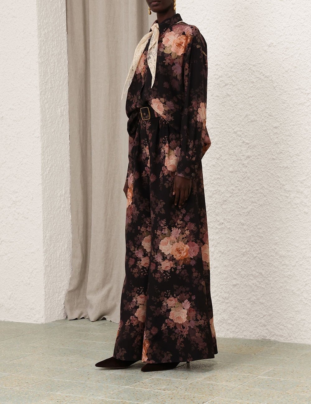 ZIMMERMANN Illustration Lace Scarf ShirtZIMMERMANN