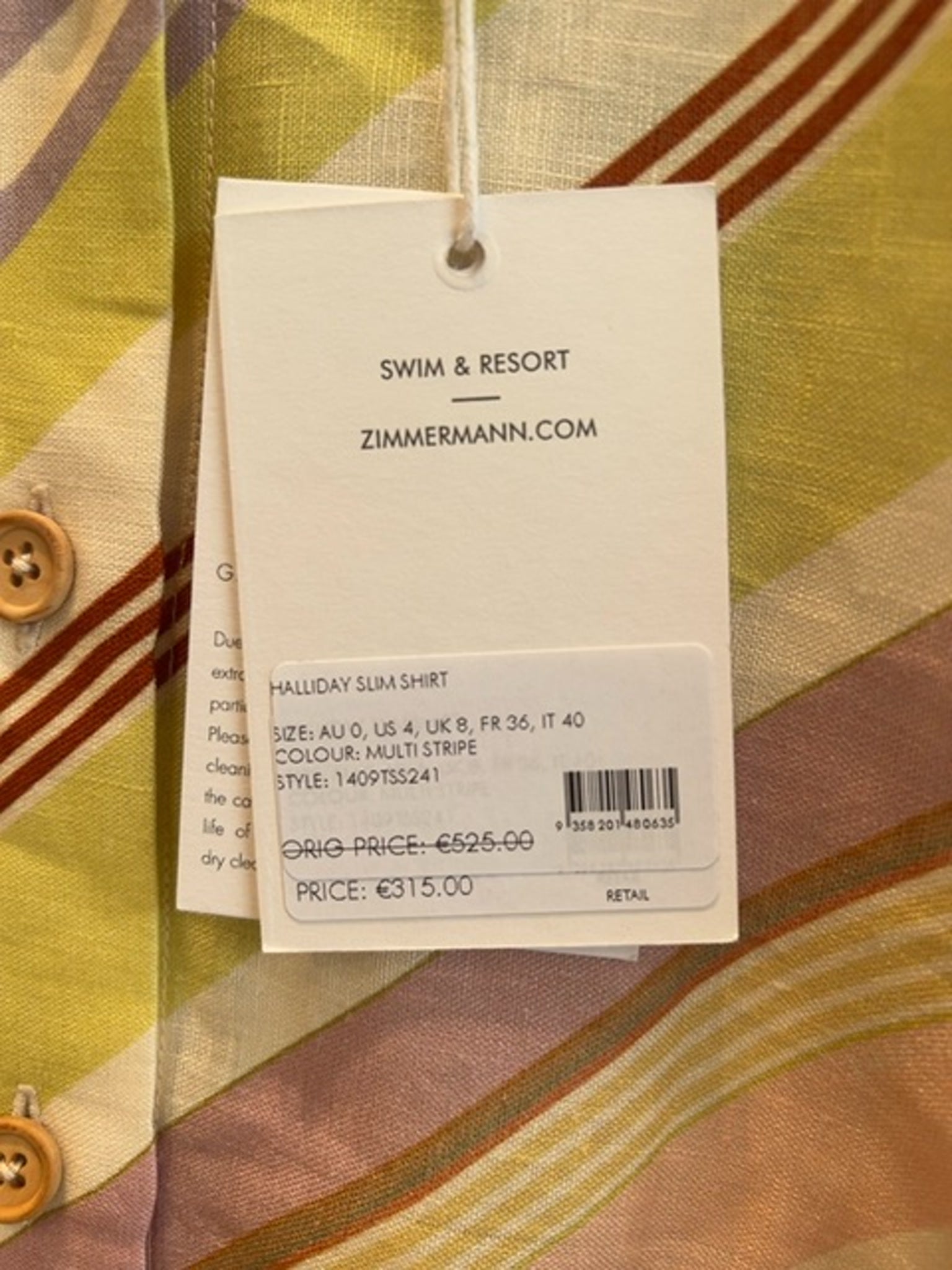 ZIMMERMANN Koszula Damska Halliday Slim Multi Stripe 1409TSS241Zimmermann