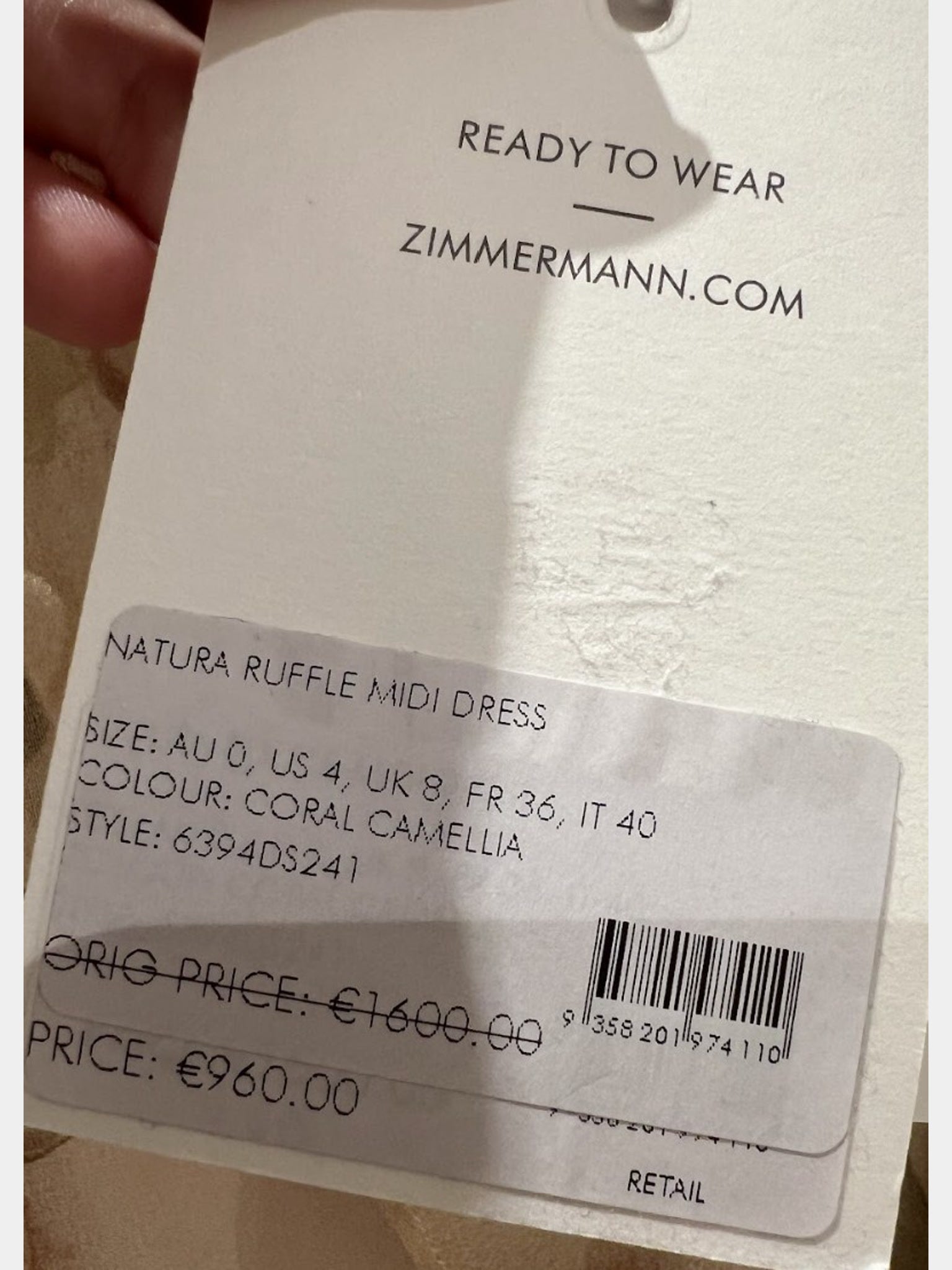 ZIMMERMANN Sukienka Damska Natura Ruffle Midi DressZimmermann